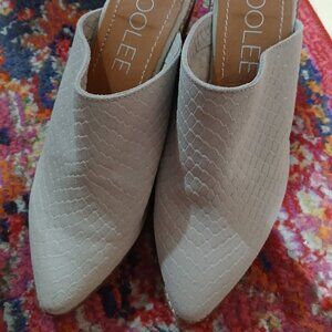 Grey/taupe Wedge Mules